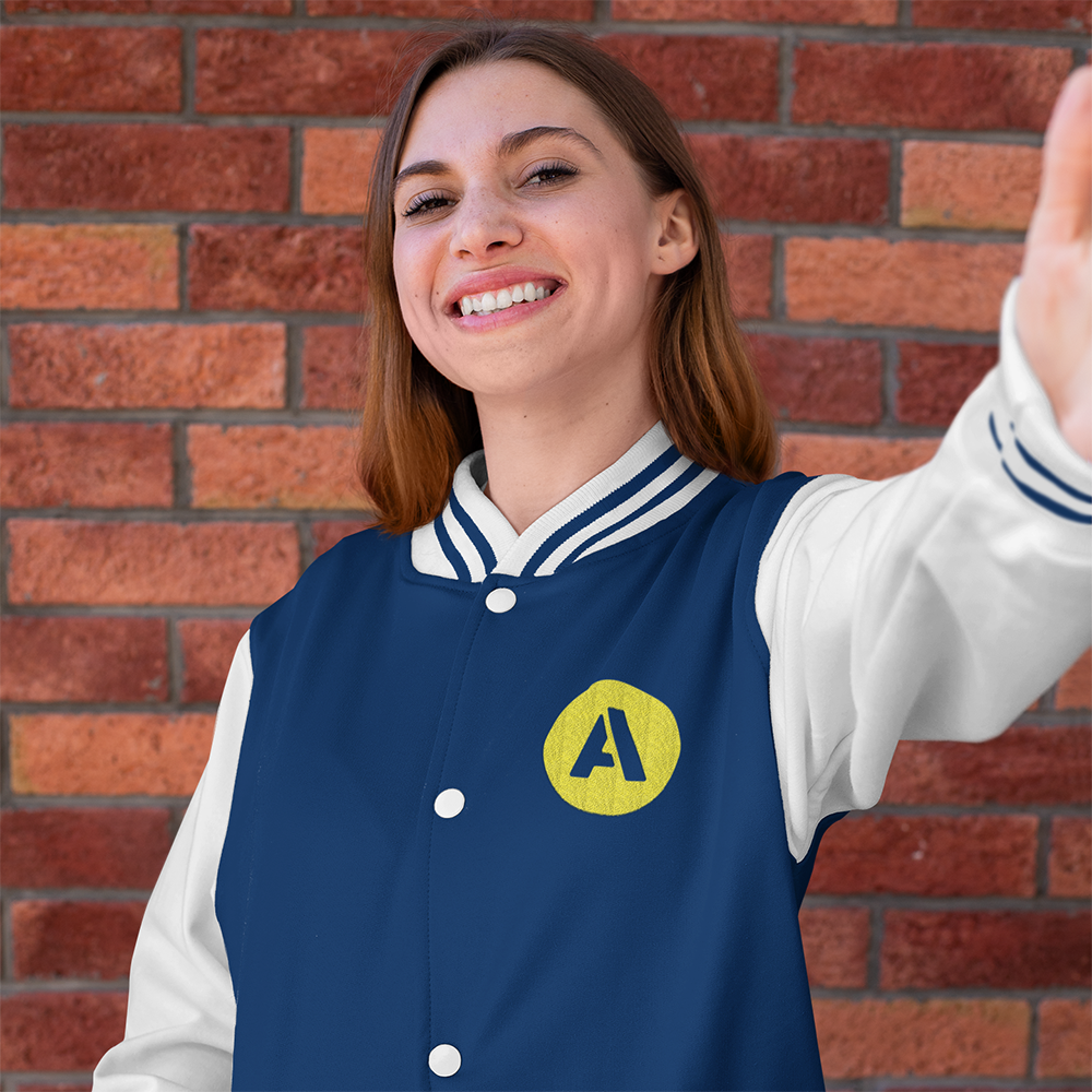 AIFS College Jacke - blau - Logo gelb rund